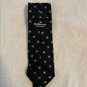 Bellinzona Black Tie with Geometric Pattern